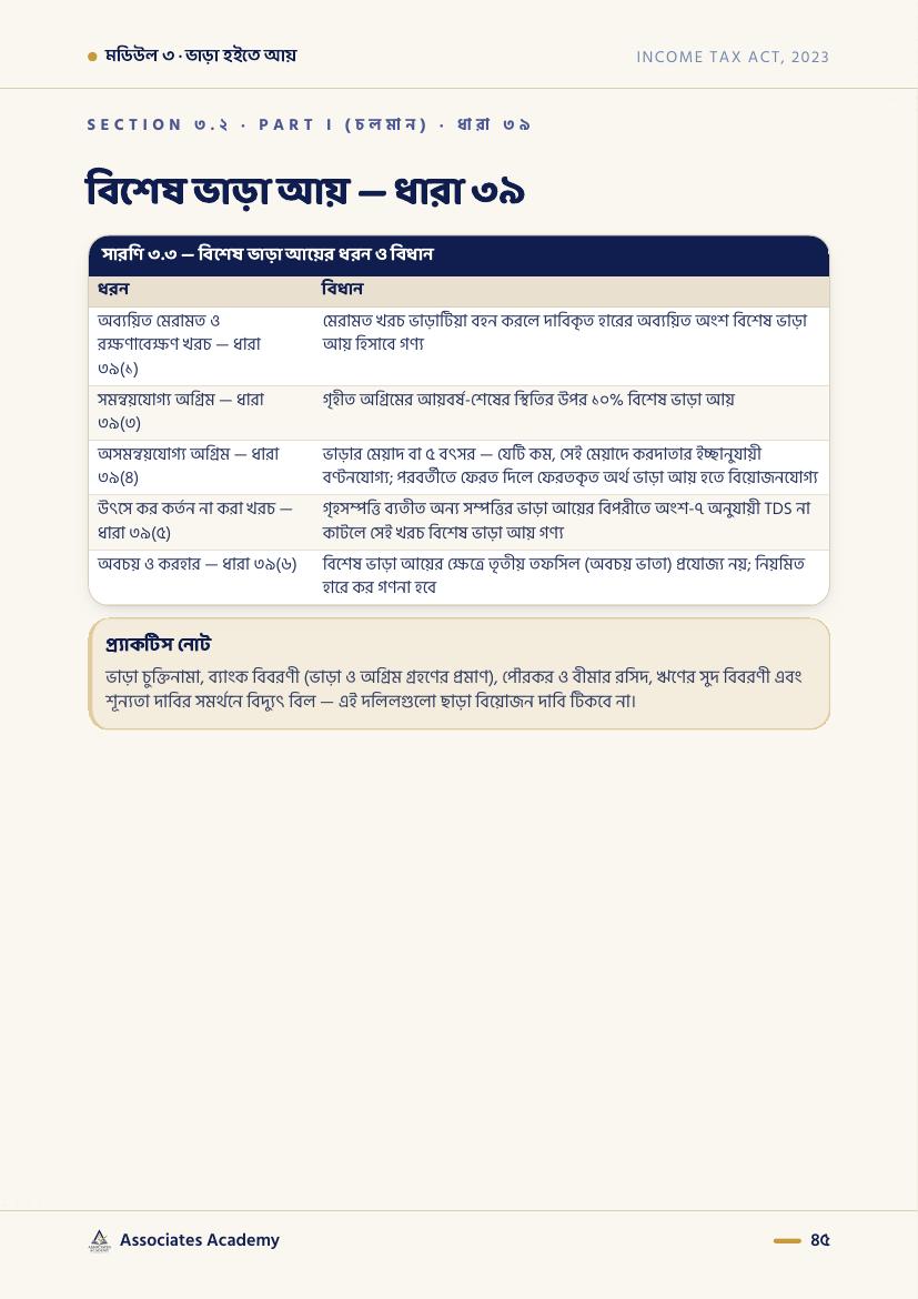 আয়ের খাত — ব্যাখ্যা ও সারণি